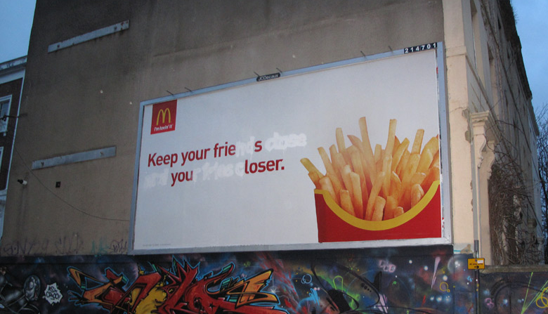 billboard defacement of the week - The Poke