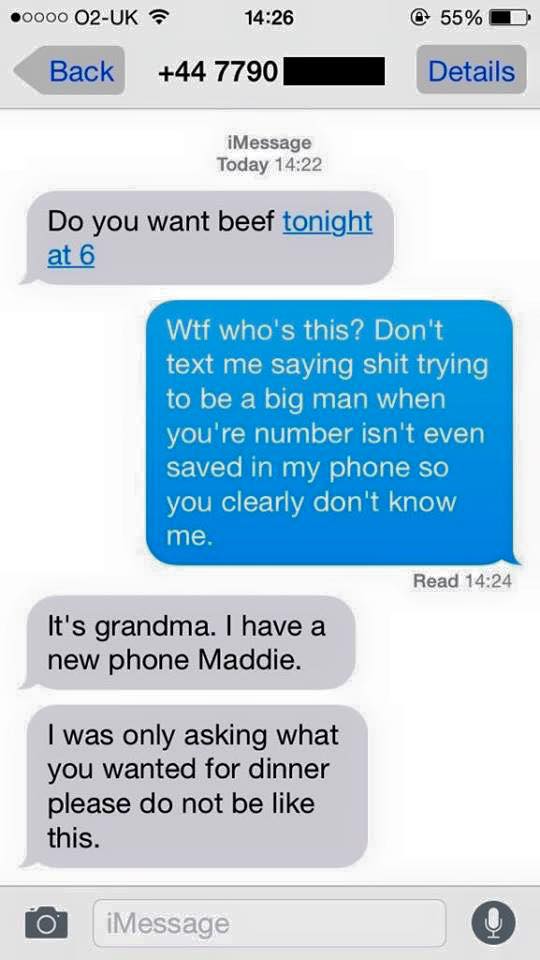 Text message exchange of the day - The Poke