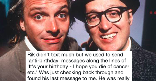 Adrian Edmondson has shared the last message sent to him by Rik Mayall