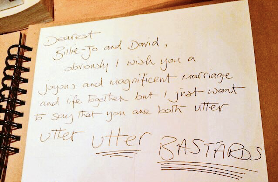 People love Rik Mayall's brilliant letter congratulating a couple on