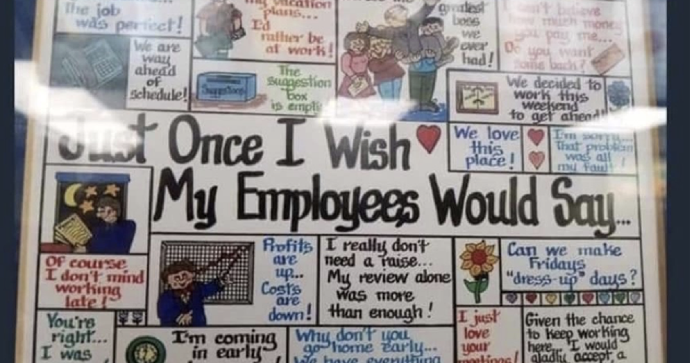 The sign put up by this hilariously entitled boss will make you ...