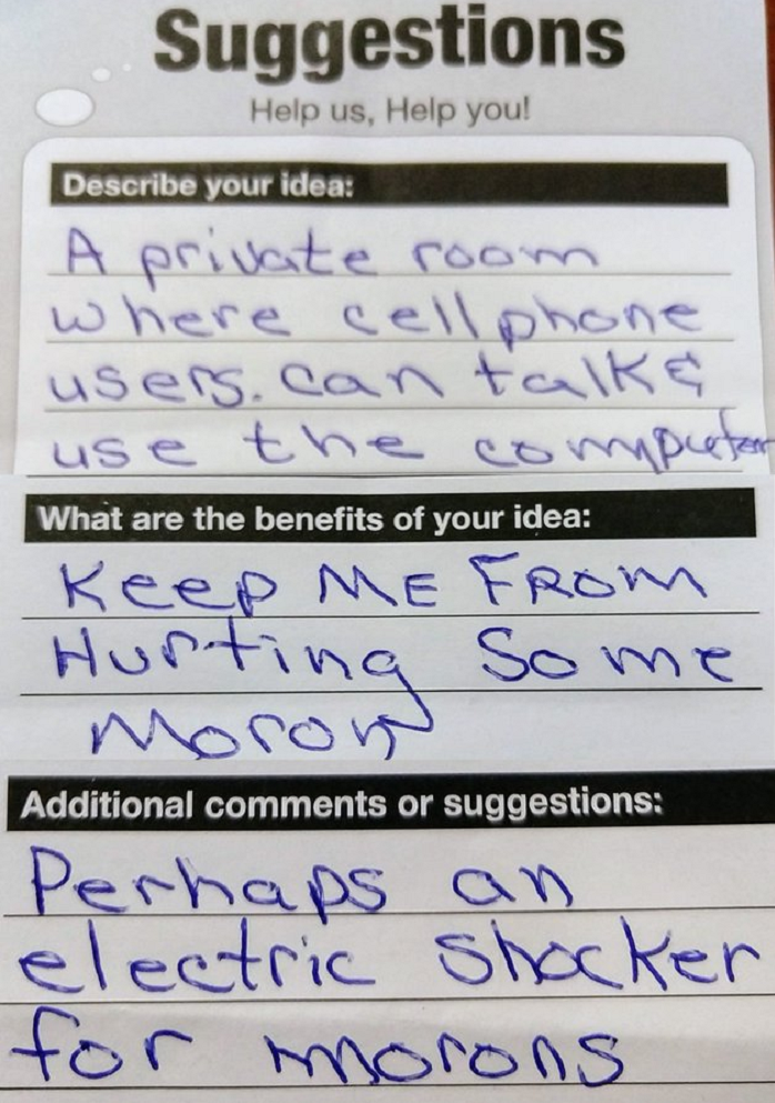 Probably the most heartfelt library comment you'll see anytime soon ...