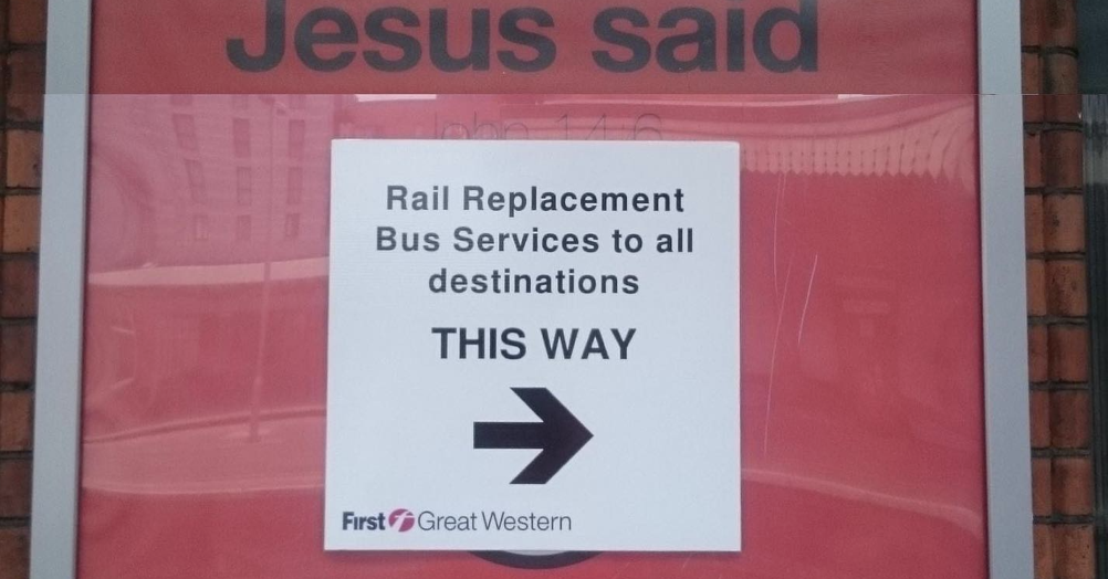 Whoever put this rail replacement sign here, take the rest of the week ...
