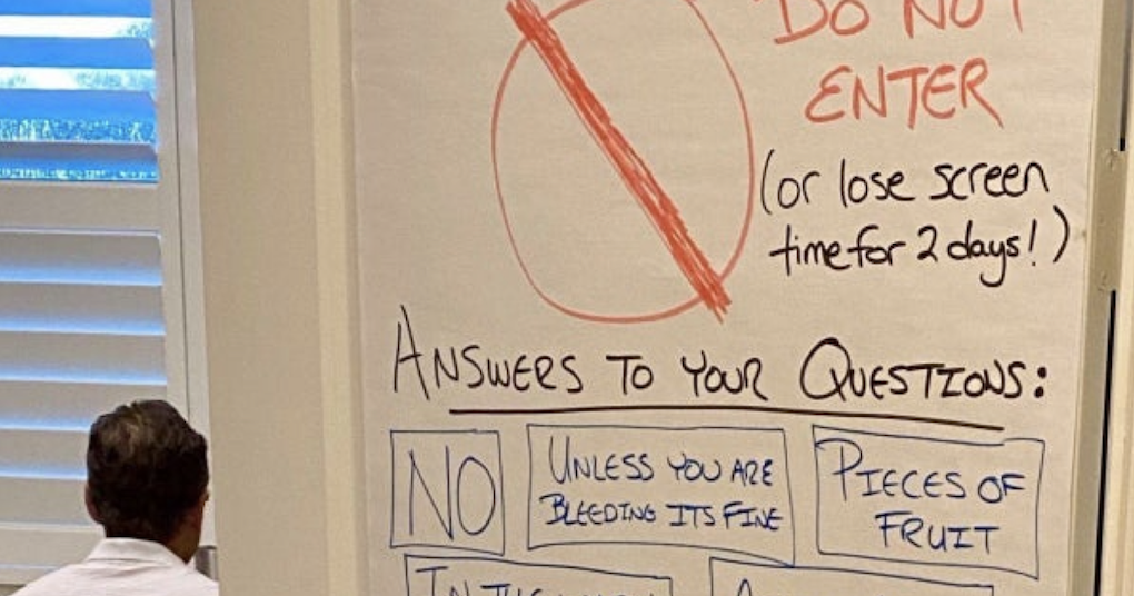 Relatable Sign A most relatable sign for anyone with kids who is trying to work from ...
