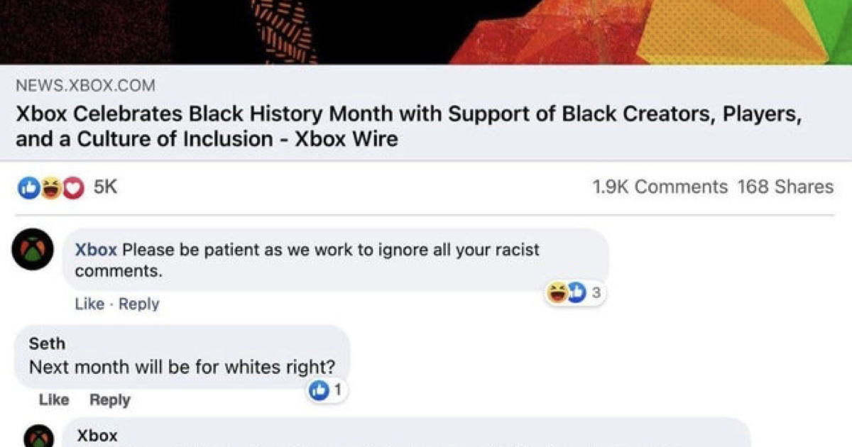 This double takedown of a bigoted gamer who doesn't like Black History Month scored maximum ...