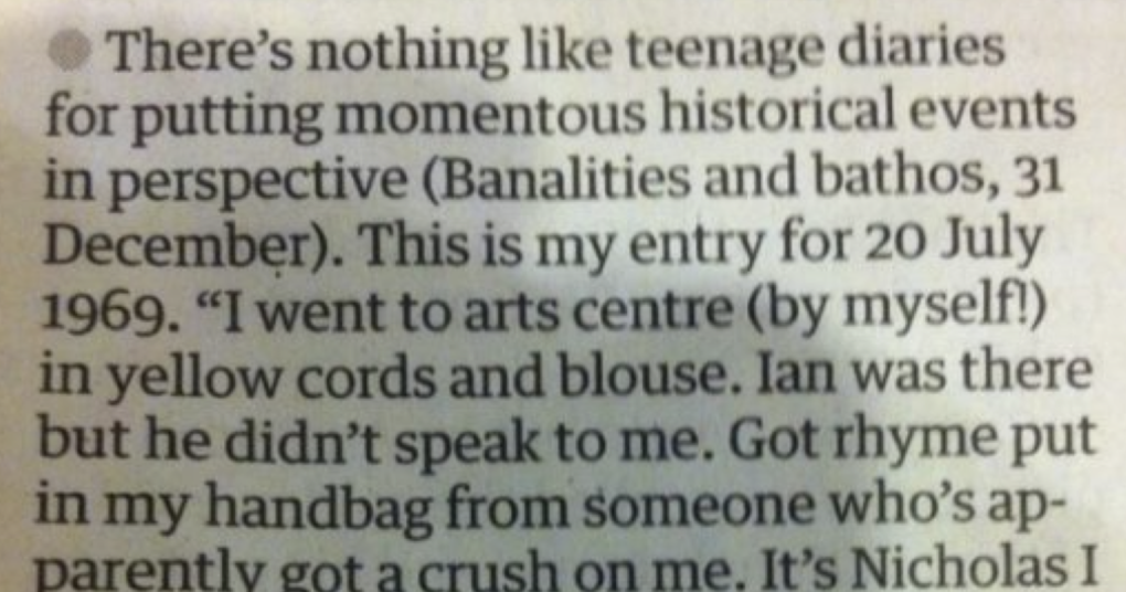 This fabulous old teenage diary entry has gone viral again for reasons ...