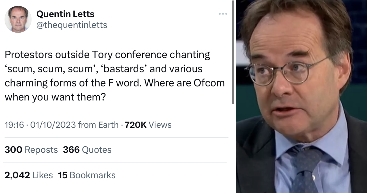 Quentin Letts Mail columnist Quentin Letts took aim at sweary protestors outside the ...