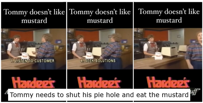 People aren't convinced by the advice in this old fast food retail ...