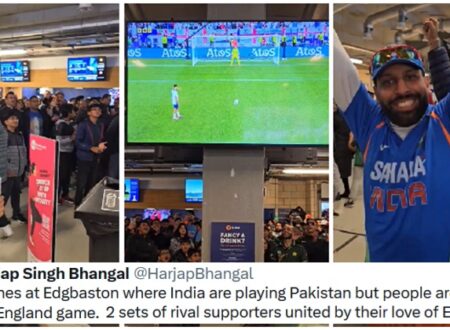 England’s penalty shoot-out united these rival India-Pakistan cricket fans, and it’s just glorious