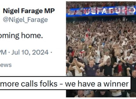 People weren’t convinced by Nigel Farage’s reaction to England’s win, but one response was savagely relatable