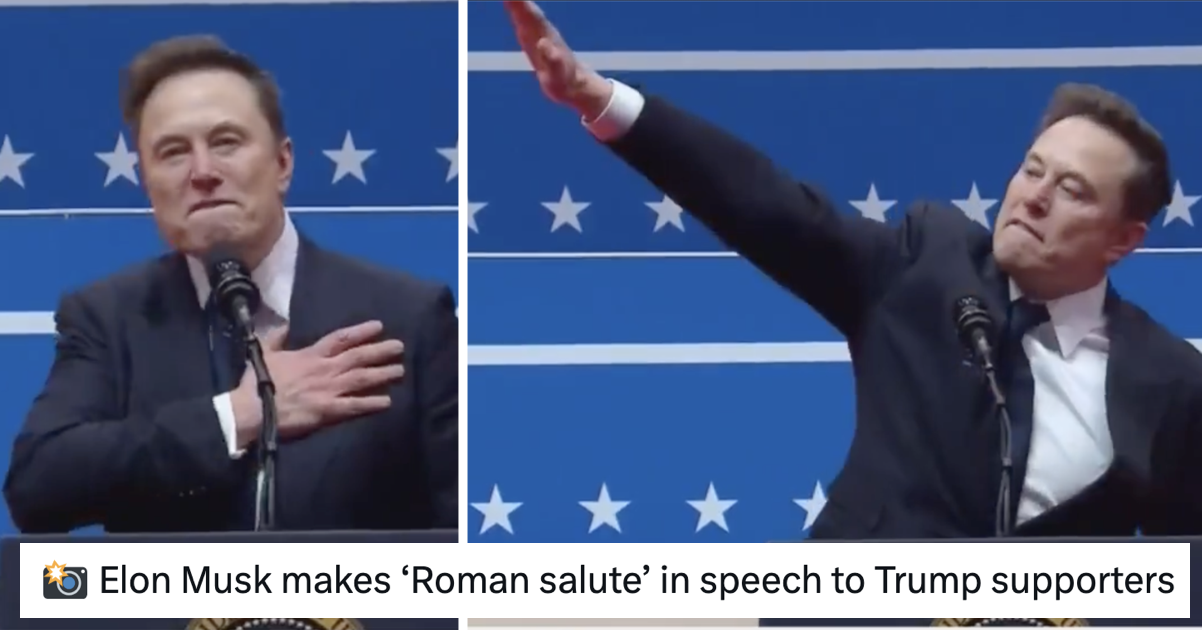 The daily telegraph said elon musk did a roman salute and the entire