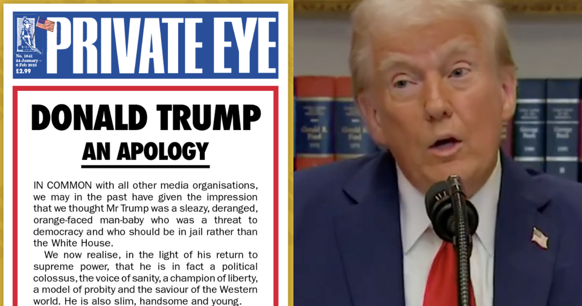 The snowflake fury at Private Eye’s front page Trump ‘apology’ made the whole thing even funnier