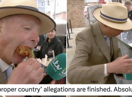 ITV Racing’s Luke Harvey tried the UK’s hottest chicken wings and he fell at the first hurdle in hilarious style