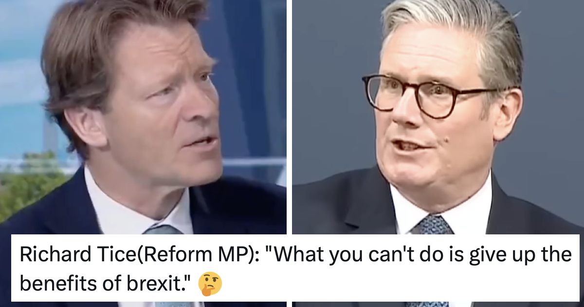 Richard Tice said Keir Starmer's EU deal must not be allowed to give up the benefits of Brexit and basically the entire internet said the same thing
