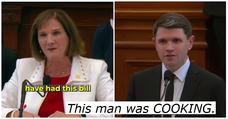 A Texas Democrat tied a Republican in knots over their bill forcing teachers to display the Ten Commandments, and it's a very satisfying watch