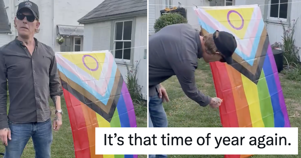 Laurence Fox has been burning a Pride flag again and these are surely the only 9 responses you need