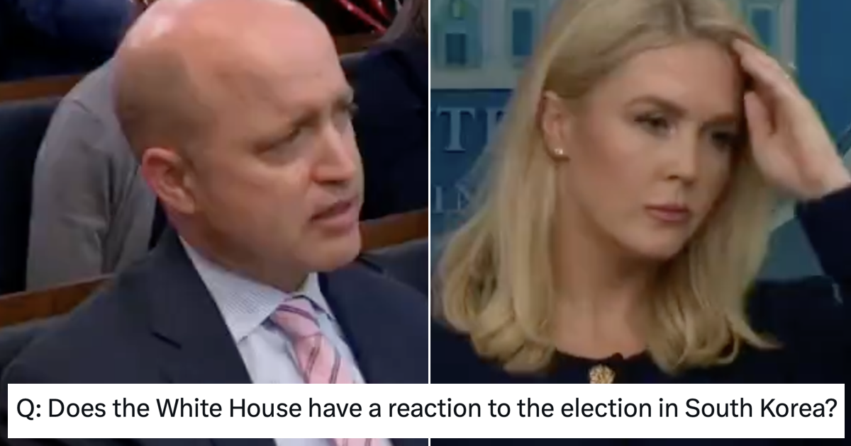 Karoline Leavitt was asked for Trump's reaction to the South Korea election results and her response is a devastating snapshot of how the White House works right now