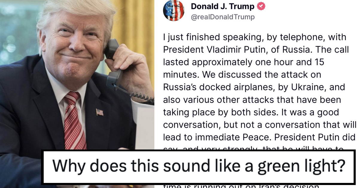 Donald Trump shared his latest phone chat with Vladimir Putin and it's a proper jaw-dropper - 17 stunned and totally on-point responses