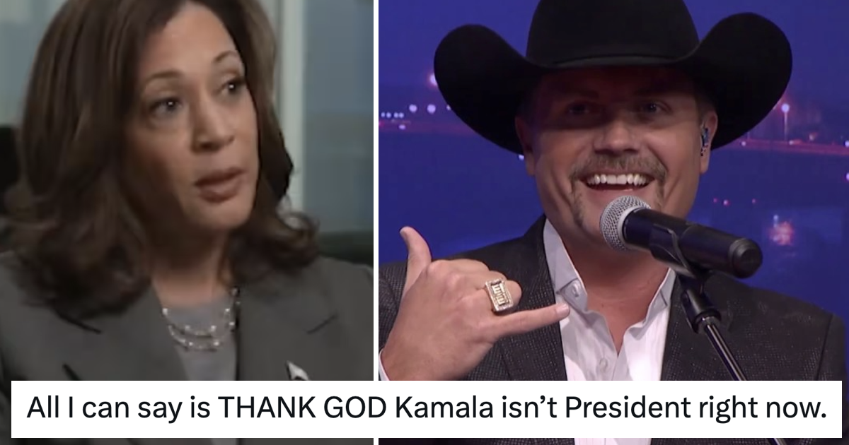 A country music Maga thanked the Lord Kamala Harris wasn't president right now and was owned into next year