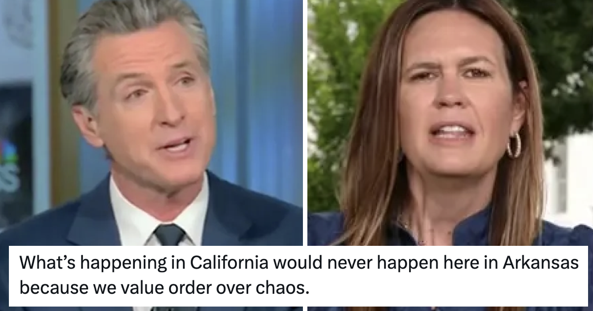 Sarah Huckerbee Sanders trolled Gavin Newsom and the California governor's A++ comeback was simply magnificent