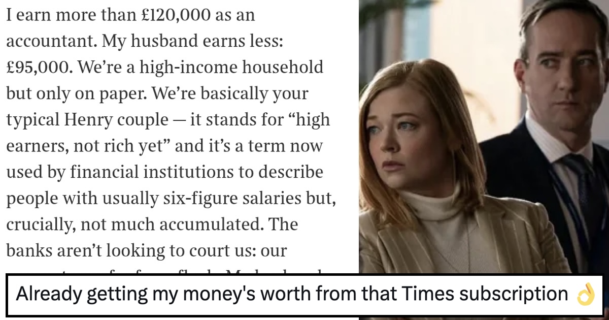 This Times writer complained they don't earn enough to save on a six-figure salary and basically the entire internet responded as one