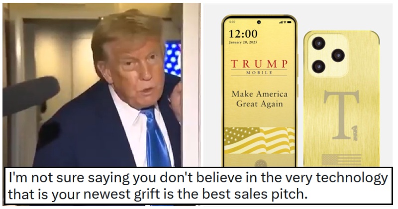 Trump dialled the crazy up a notch with his claim that he 'doesn't believe in telephones' - a day after the launch of Trump Mobile