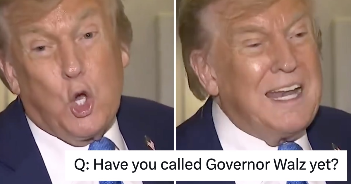 Donald Trump was asked if he'd called Tim Walz after the Minnesota shootings and his answer is surely all you need to know about the man