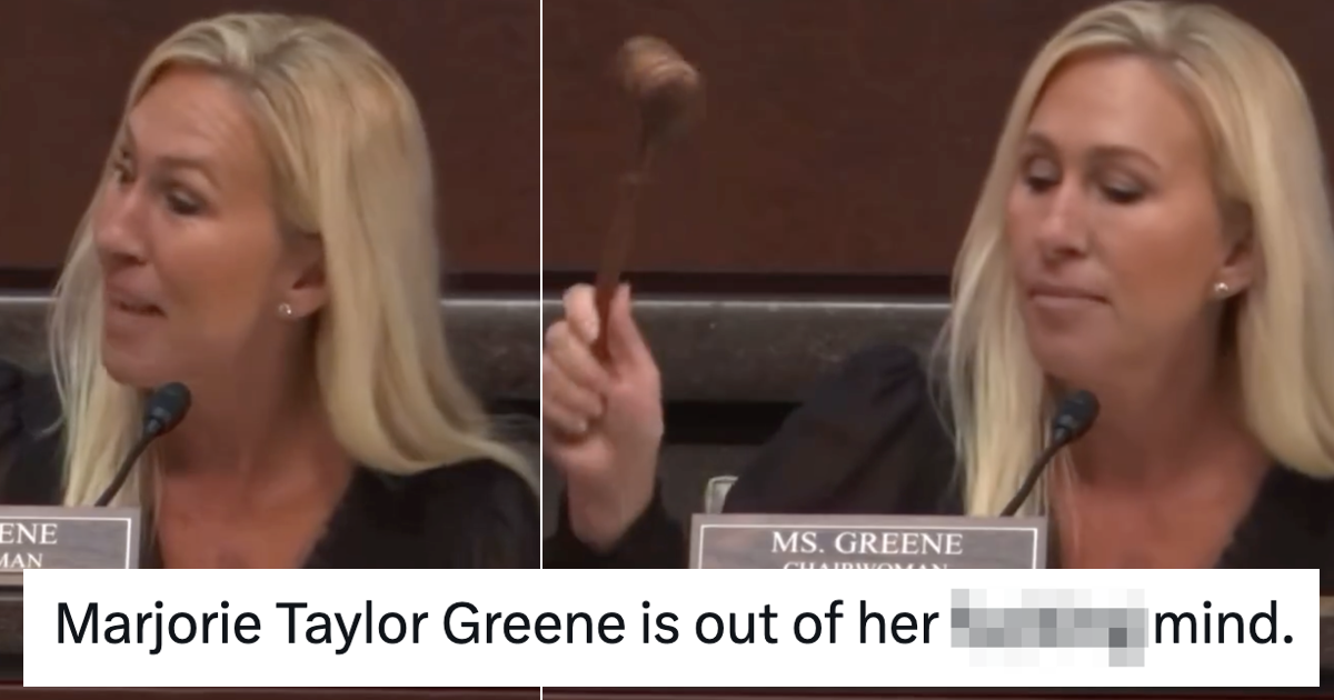 Marjorie Taylor Greene basically lost control of whatever she was supposed to be doing here and it perfectly sums up the state of Trump's America right now