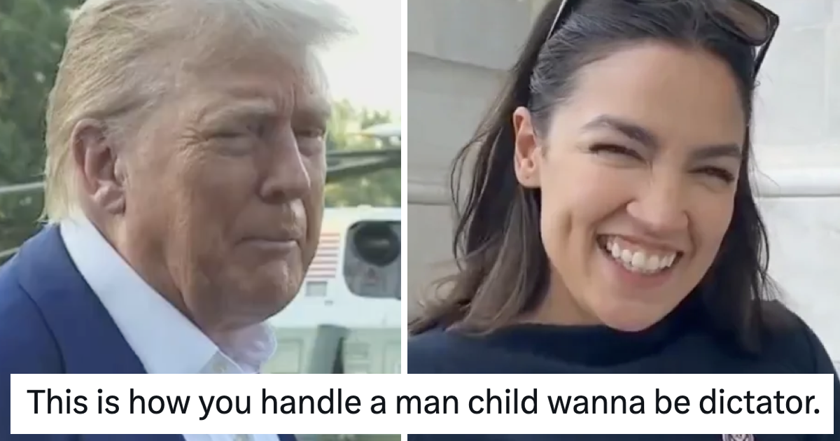 Donald Trump scrawled a furiously sweaty rant about Alexandria Ocasio-Cortez and her magnificent response was sheer perfection
