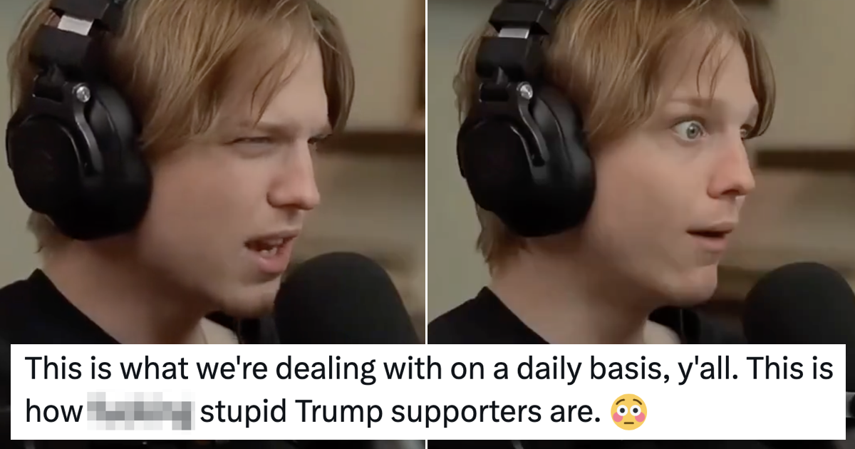 The hilarious takedown of this furious Maga and his commitment to the 'original Constitution' is simply magnificent