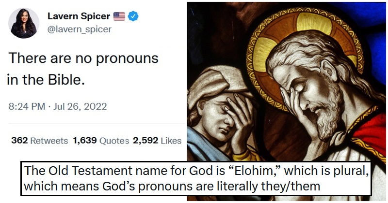 We'll never get tired of these scorching takedowns of the Maga who claimed there are no pronouns in the Bible