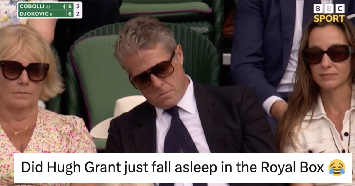 Hugh Grant fell asleep at Wimbledon and of all the A++ responses no-one said it better than commentator Andrew Cotter