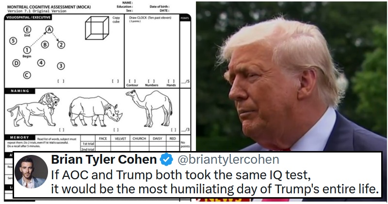 Donald Trump still thinks his cognitive test was an IQ test, and suggests 'low-IQ' Alexandria Ocasio-Cortez should take one