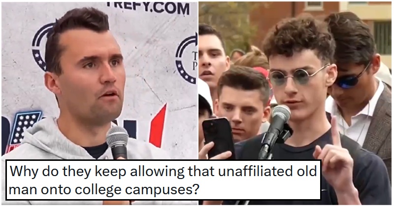 Charlie Kirk lost it when asked about being a white supremacist by a college kid - 17 clapbacks to his verbally abusive answer