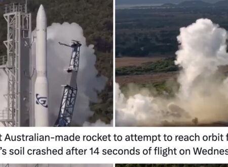 Australia’s attempt to make space history lasted just 14 seconds and of all the many gags this A++ response went right into orbit