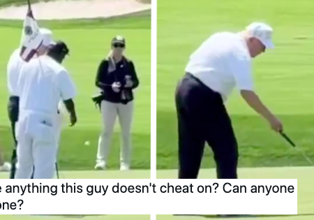 Donald Trump caught on camera cheating at another golf tournament he “won” – 20 responses that highlight just how pathetic this has become
