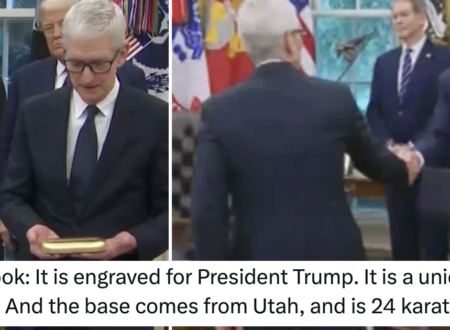 Tim Cook just basically gave Donald Trump a 24 karat gold bar and as a sign of where the US is right now it’s hard to beat