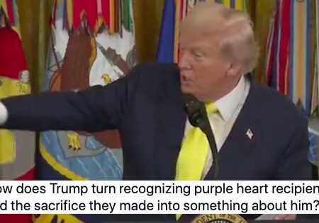 Donald Trump made a Purple Heart ceremony all about himself and it’s an extraordinary watch – 19 military-grade responses