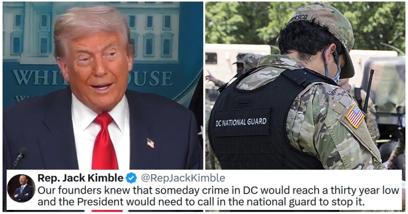 Donald Trump has sent the National Guard to police 'lawless' Washington DC, as crime levels hit a 30-year low - 27 votes of no confidence in the President