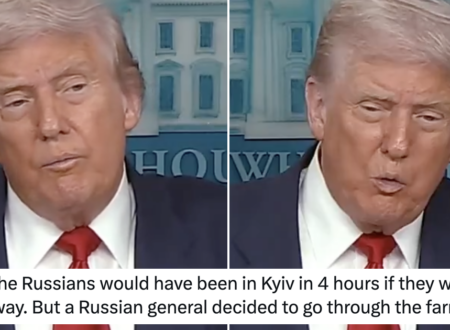 Donald Trump said it was only farmland that stopped Russia sweeping into Kyiv and was fact checked into next year