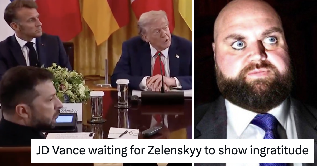 JD Vance wasn't allowed at the grown-ups table during Zelensky's White House summit and the internet raced to make him the punchline he is