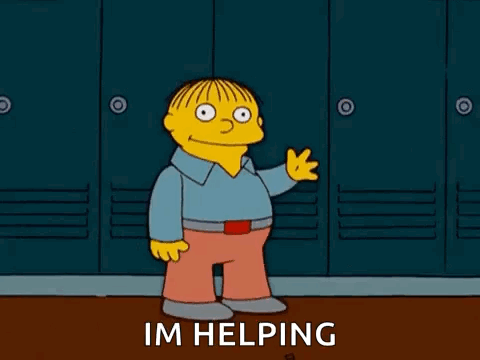 Ralph Wiggum waving ("I'm helping")