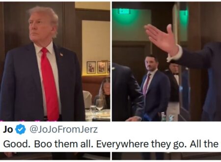 Donald Trump’s DC restaurant publicity stunt made him look like a right noodle when a women’s protest group served up something not on the menu