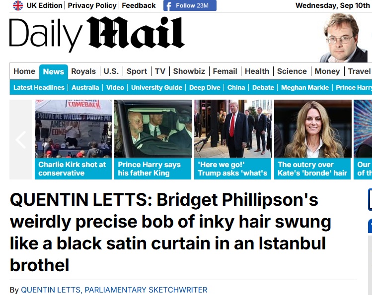 QUENTIN LETTS: Bridget Phillipson's weirdly precise bob of inky hair swung like a black satin curtain in an Istanbul brothel