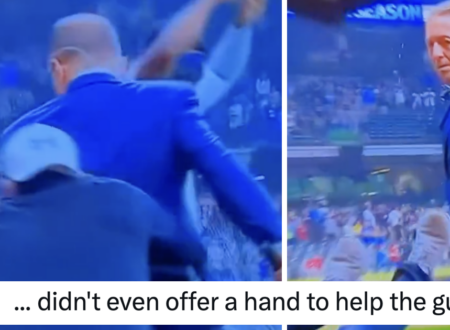 A baseball reporter knocked over a photographer and then gave HIM the stink eye and these 15 baseball fans let him have it all the way from the cheap seats