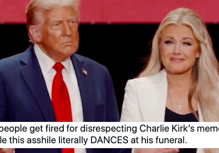 Donald Trump busted some dance moves next to Charlie Kirk’s grieving widow and it will send you into a full-body cringe for the rest of the day