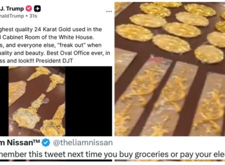 Donald Trump bragged about the 24-carat gold decor in the Oval Office, and the internet came up with some priceless takedowns