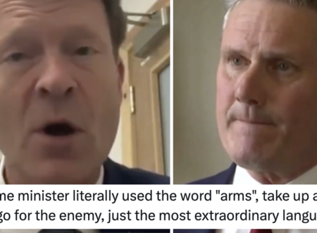 Richard Tice said Keir Starmer had encouraged people to ‘take up arms’ against Nigel Farage and was fact-checked to the moon and back