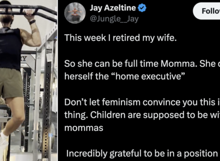 A men’s life coach said he’d ‘retired’ his wife to look after their family and the queue of women waiting patiently to correct him stretched all the way to the moon