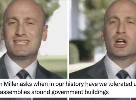 Stephen Miller asked when America ever tolerated ‘unlawful protests’ outside government buildings and the entire internet shoved the same answer in his face